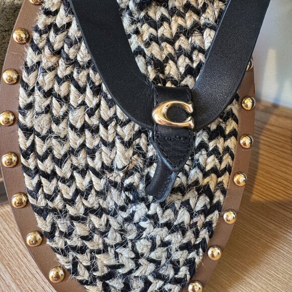 Coach Gracey Leather Thong Sandal – Black – Size 8.5 - Picture 5 of 11